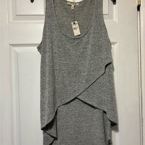 Express Gray Asymmetrical Sleeveless Tank Top